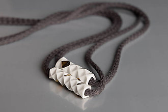 Iné šperky - origami (biele dvoj-šnúry) - 14253161_