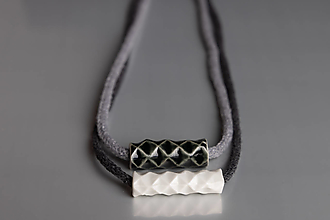 Iné šperky - origami (čierno-biele šnúry) - 14253164_