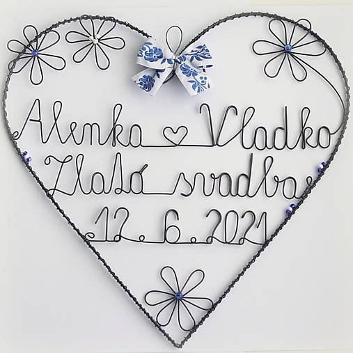 Dekorácie - srdiečko k výročiu "zlatá svadba" - 14256469_