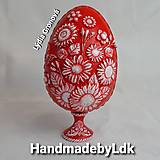 Dekorácie - Vajíčko zo stojanom s 3D kvetinovým motívom - 14254409_