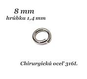 Komponenty - Uzavreté spoj.krúžky s rovným rezom 8x1,4mm /M9051/- chirurg.oceľ 316L - 14255427_