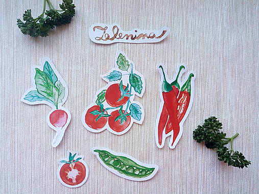 Papiernictvo - Zeleninkové akvarelové nálepky - 14255654_