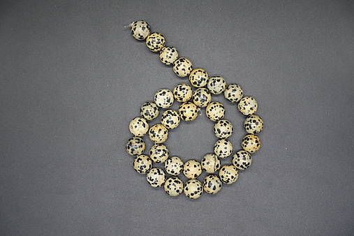 Minerály - Jaspis dalmatinec 4-6-8-10-12 (33ks (12mm)) - 14255940_
