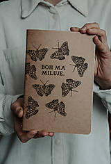 Papiernictvo - Kresťanský recyklovaný zošit "BOH MA MILUJE" - 14254697_