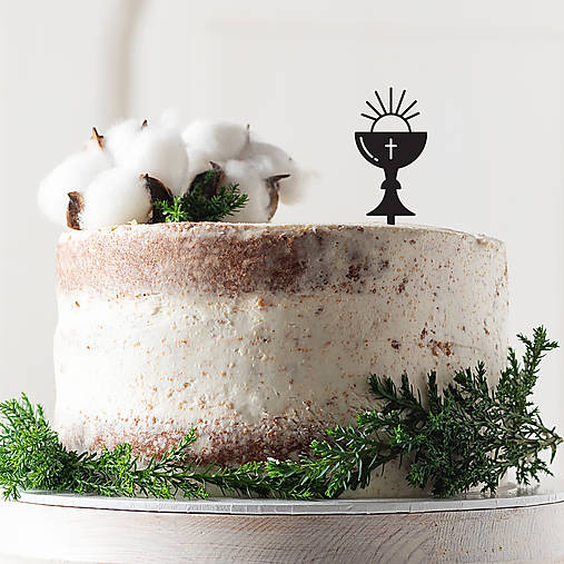 Dekorácie - Zápich na tortu - Kalich (Čierna) - 14255671_