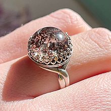 Prstene - Natural Lodolite Garden quartz AG925 Ring / Strieborný prsteň s prírodným lodolitom E012 - 14259767_