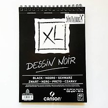 Papier - Skicár CANSON XL Dessin Noir, 150g/m2, A4, 40 listov, krúžková väzba - 14259866_