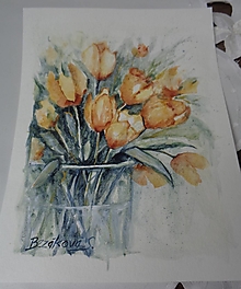 Obrazy - Tulipánky...(akvarel) - 14261310_