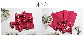 Ozdoby do vlasov - Vyšívané mašličky Jahoda ♡ (Maliny) - 14259838_