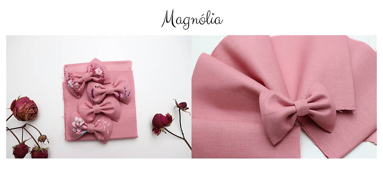 vyrobím už len 2 kusy - Vyšívané mašličky Magnólia ♡ (Pastelové kvety)