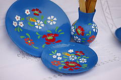 Nádoby - Dekoračný maľovaný keramický tanier na stenu Grécky vidiek - 14260975_