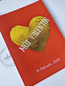 Papiernictvo - Valentínska pohľadnica (Zlatá) - 14259965_