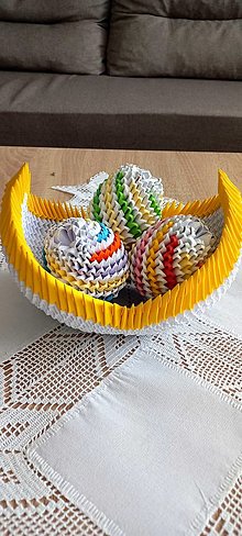 Iné doplnky - Origami Veľkonočný košík s vajíčkami - 14259512_