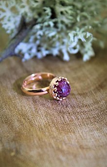 Prstene - rubín prsteň - v striebre (pozlátené ružovým zlatom) - 14263666_