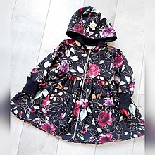 Detské oblečenie - Softshellová bundička s volánikmi - Kvety - 14266169_