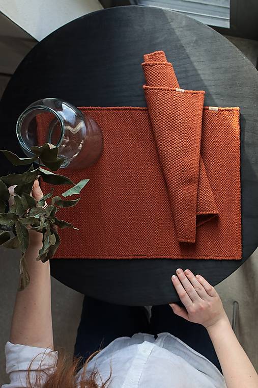 Úžitkový textil - Hnedooranžové prestieranie, TERAKOTA - 14266314_