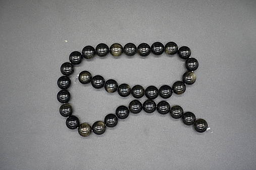 Minerály - Obsidián zlatý 4-6-8-10-12 (34ks (12mm)) - 14263182_