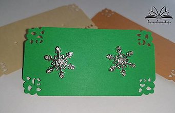 Papiernictvo - Kartičky na náušničky (10ks) (Zelená) - 14264300_