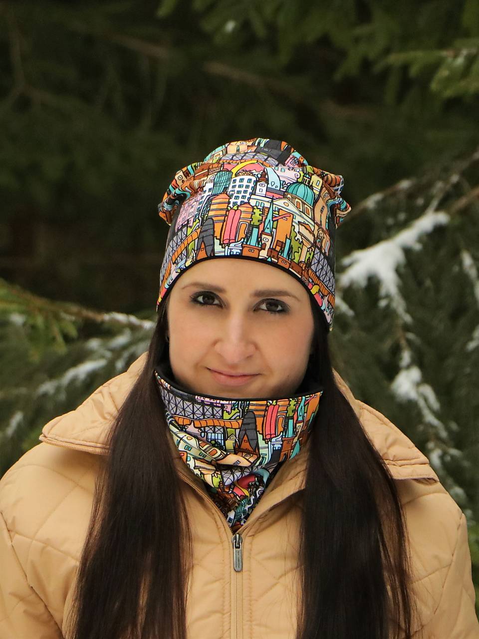 Milujeme Česko farebné čiapka, nákrčník alebo set