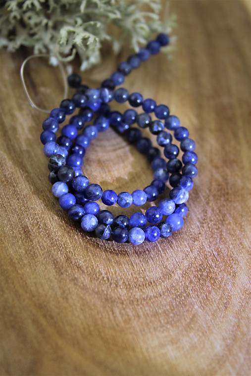 Minerály - sodalit 4mm korálky AKCIA! polšnúra - 14267903_