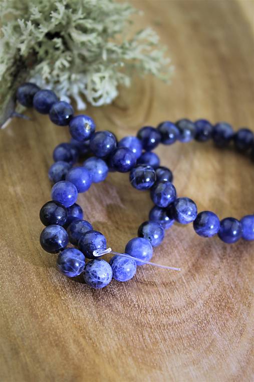 Minerály - sodalit 8mm korálky AKCIA! polšnúra - 14267923_