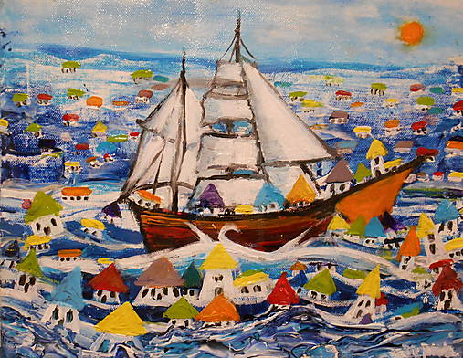 Obrazy - "Na vlnách" - obraz - 14266356_