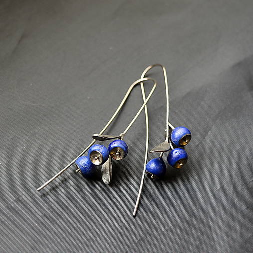 Náušnice - Náušnice čučoriedky - 14269987_