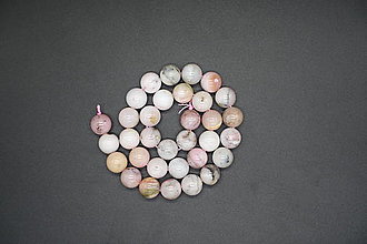 Minerály - Opál ružový 4-6-8-10-12 (33ks (12mm)) - 14266705_