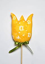 Dekorácie - Tulipány - v žltom prevedení, zápich - 14267960_
