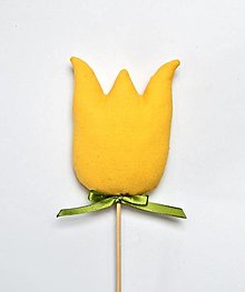 Dekorácie - Tulipány - v žltom prevedení, zápich (Žltá jednofarebná) - 14267939_