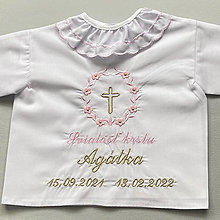 Detské oblečenie - Košieľka na krst k01 ružovo zlatá - 14269848_