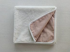 Úžitkový textil - Vlnienka Vlnená deka 100% merino Top super wash Natural 100% ľan Powder Pink púdrová ružová - 14274063_