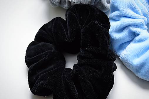 Ozdoby do vlasov - Scrunchie gumička do vlasov (Čierna) - 14272954_
