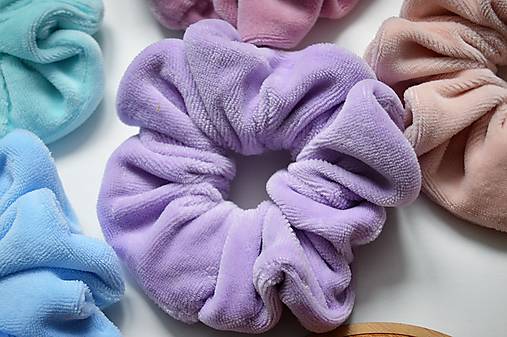 Ozdoby do vlasov - Scrunchie gumička do vlasov (Fialová) - 14272957_