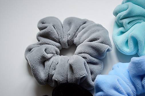 Ozdoby do vlasov - Scrunchie gumička do vlasov (Šedá) - 14272962_