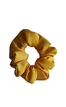Ozdoby do vlasov - Saténová scrunchie gumička (Žltá) - 14272787_