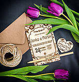 Papiernictvo - Drevené gravírované svadobné oznámenia - 14271603_