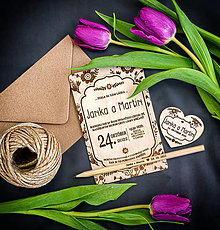 Papiernictvo - Drevené gravírované svadobné oznámenia - 14271603_