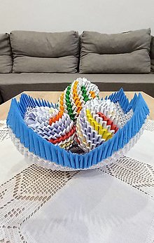 Iné doplnky - Veľkonočný košík s vajíčkami origami - 14272659_