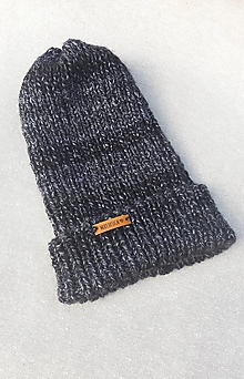 Čiapky, čelenky, klobúky - Dámska vlnená čiapka (čierny melír) - 14272281_