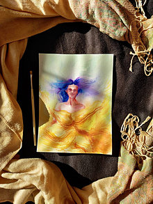 Obrazy - Obraz - Žena v zlatom hodvábe - 14272653_
