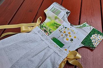 Úžitkový textil - Dekoračný uterák na rúru tulipány,narcisy,margarétky (Biely uterák) - 14277695_