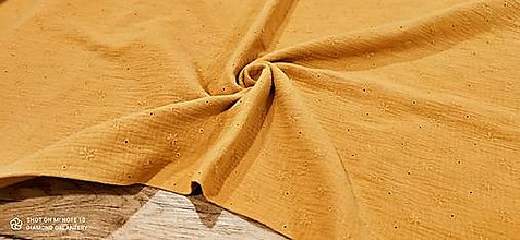 Textil - Madeira - Horčicová II - cena za 10 centimetrov - 14276400_