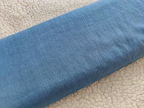 Textil - VLNIENKA výroba na mieru 100 % ľan jednofarebný predpraný Blue modrý - 14274843_