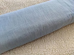 Textil - VLNIENKA výroba na mieru 100 % ľan jednofarebný predpraný Sky Blue bledomodrý - 14274845_