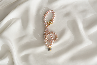 Náhrdelníky - KAHA | náhrdelník z ružových perál - biely betón & zlato - 14274943_
