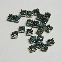 Iný materiál - 4mm Štrasové kamienky kruhové sklenené (modré) - 14276893_