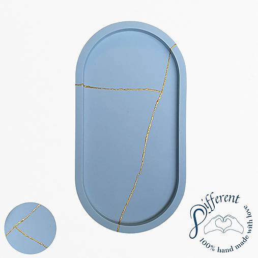 Nádoby - Oválna tácka - KINTSUGI - 14274866_