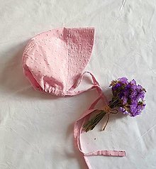 Detské čiapky - Detský čepček - bonnet - ružový voál - 14280473_