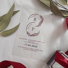 Papiernictvo - Transparentné svadobné oznámenie - Burgundy Leaf - 14280487_